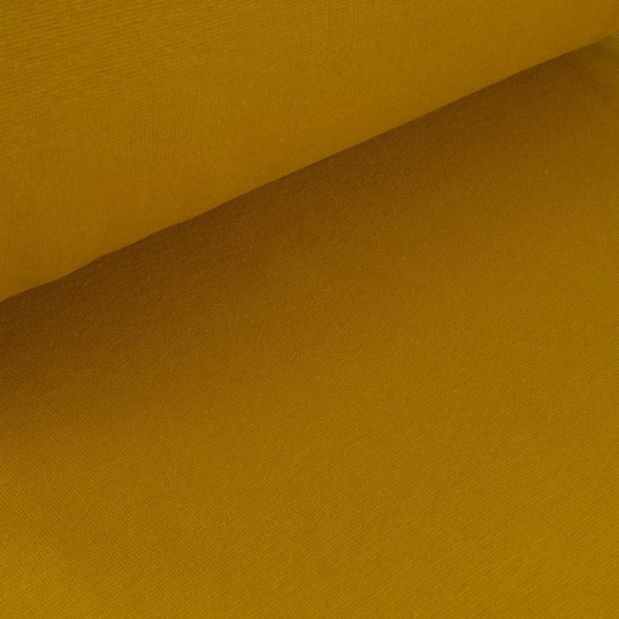 Bord-côte tubulaire uni oeko-tex - ocre x 10 cm