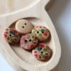 Bouton en bois fleurs Serya 18 mm - multicolore x1