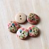 Bouton en bois fleurs Serya 18 mm - multicolore x1