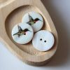 Bouton nacre 2 trous imprimé colibri