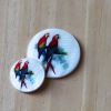 Bouton nacre 2 trous imprimé perroquet