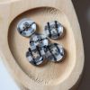 Bouton en résine motif vichy lurex 13 mm x 20