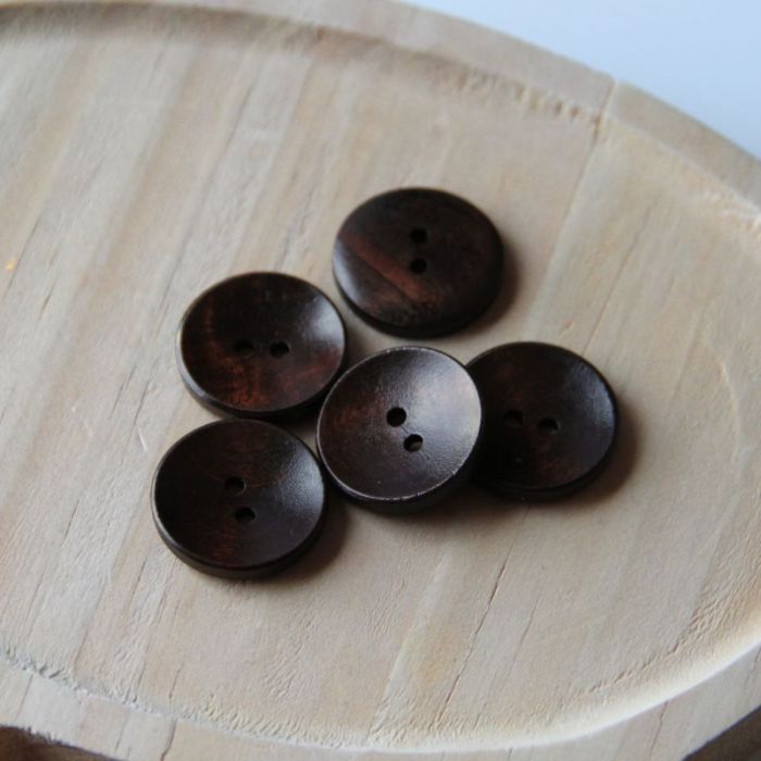 Bouton en bois foncé x 1