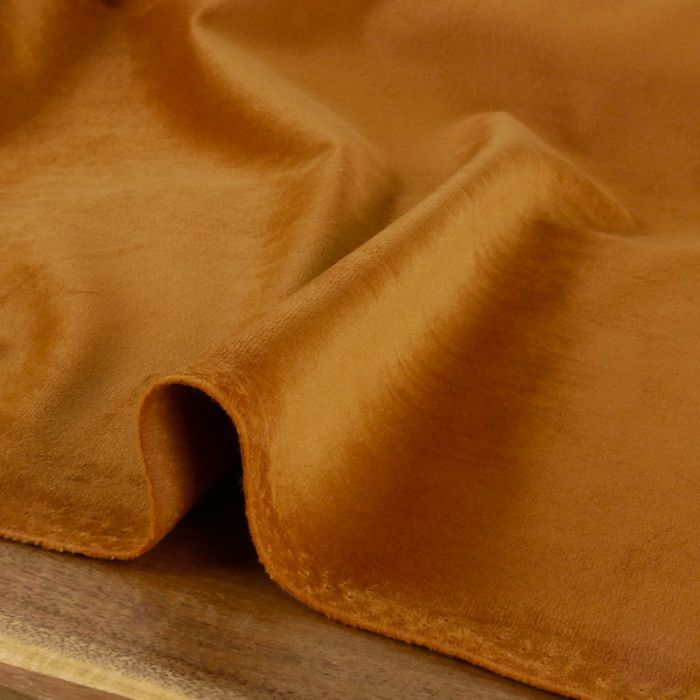 Tissu velours ras - jaune ocre x 10 cm