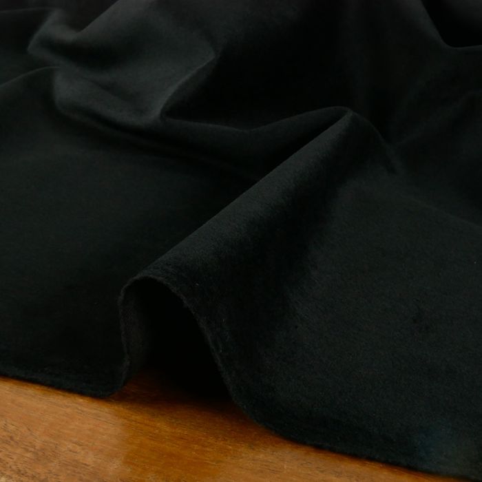 Tissu velours ras - noir x 10 cm