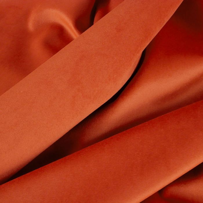 Tissu velours ras - orange x 10 cm
