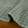 Tissu double gaze vichy jaune - bleu lavande x 10 cm