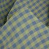 Tissu double gaze vichy jaune - bleu lavande x 10 cm