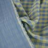 Tissu double gaze vichy jaune - bleu lavande x 10 cm