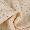 Tissu double gaze brindilles dorées - rose nude x 10 cm