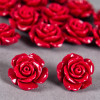 Fleur en poudre de nacre 18 mm rouge vif x1