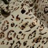 Tissu lin viscose motif léopard - beige x 10 cm