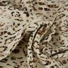 Tissu lin viscose motif léopard - beige x 10 cm