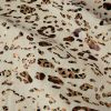 Tissu lin viscose motif léopard - beige x 10 cm
