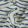 Tissu jersey éponge rayures marinière - bleu x 10 cm