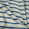 Tissu jersey éponge rayures marinière - bleu x 10 cm