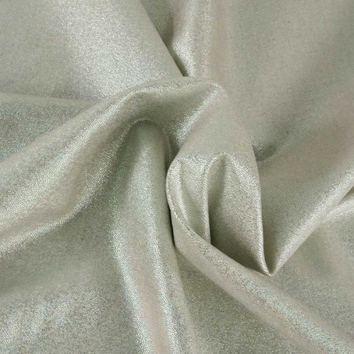 Tissu viscose lin lamé - argent x 10 cm