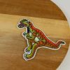 Ecusson thermocollant dinosaure - orange