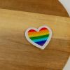 Ecusson thermocollant coeur arc-en-ciel - multicolore