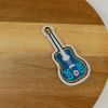 Ecusson thermocollant guitare bleue - doré