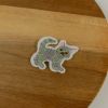 Ecusson thermocollant chaton - gris