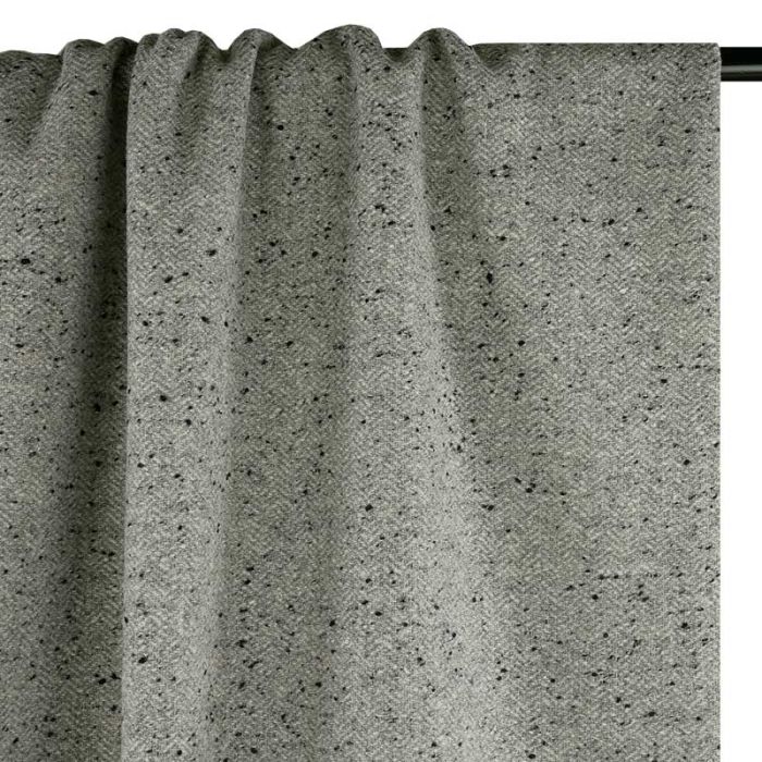 Tissu lainage tweed chevrons haute couture - gris clair x 10 cm