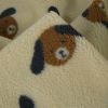 Tissu fausse fourrure sherpa chiens - écru x 10 cm