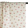 Tissu popeline coton fleurs roses - blanc cassé x 10 cm