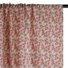 Tissu popeline coton jardin de fleurs roses - blanc cassé x 10 cm