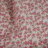 Tissu popeline coton jardin de fleurs roses - blanc cassé x 10 cm