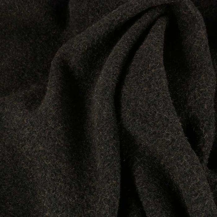 Tissu drap de laine poils haute couture - noir x 10 cm