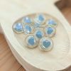 Bouton transparent coeur bleu de gris 11 mm x 1