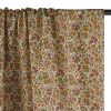 Tissu popeline coton fleurs orange - blanc cassé x 10 cm