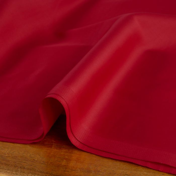 Tissu satin coton uni - rouge x 10 cm