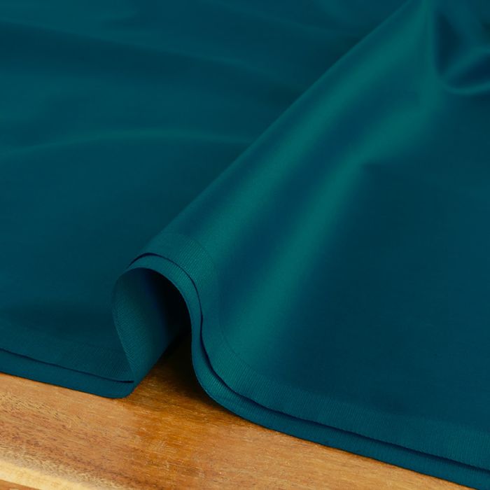 Tissu satin coton uni - bleu pétrole x 10 cm