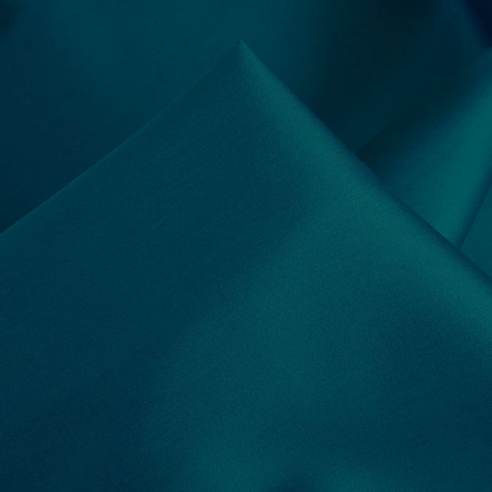 Tissu satin coton uni - bleu pétrole x 10 cm