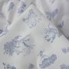 Tissu batiste coton toile de jouy - bleu x 10 cm
