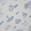 Tissu batiste coton toile de jouy - bleu x 10 cm