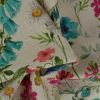 Tissu demi-natté herbier multicolore - beige x 10 cm