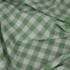 Tissu voile coton vichy plumetis - vert sauge x 10 cm