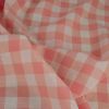 Tissu voile coton vichy plumetis - rose corail x 10 cm