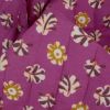 Tissu double gaze matelassée réversible fleurs indiennes - violet x 10 cm
