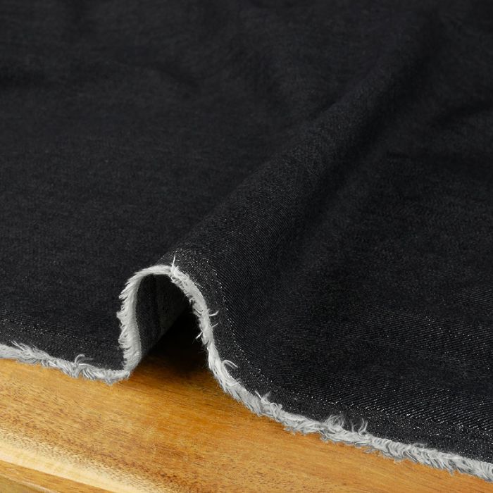 Tissu jean denim stretch haute couture - noir x 10 cm