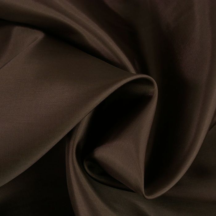 Tissu doublure viscose haute couture - marron foncé x 10 cm