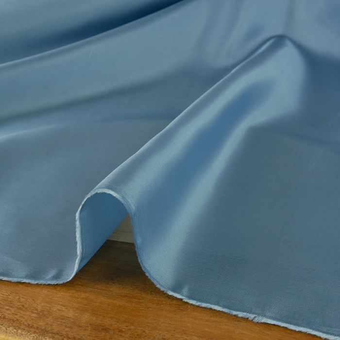 Tissu doublure viscose haute couture - bleu de gris x 10 cm