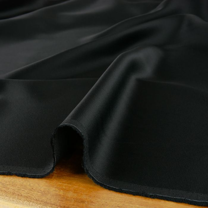 Tissu doublure viscose haute couture - noir x 10 cm