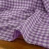 Tissu double gaze vichy réversible - violet x 10 cm