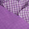 Tissu double gaze vichy réversible - violet x 10 cm
