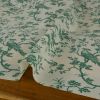 Tissu cretonne coton enduit mésanges - vert x 10 cm