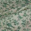 Tissu cretonne coton enduit mésanges - vert x 10 cm